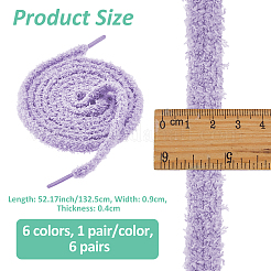 6 Pairs 6 Colors Fiber Shoelaces&nbsp;AJEW-FH0005-98