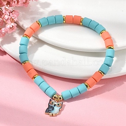 Polymer Clay Column Beaded Stretch Bracelets&nbsp;BJEW-JB09782