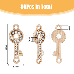 80Pcs Alloy Crystal Rhinestone Connector Charms&nbsp;ALRI-DC0001-04