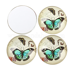 Butterfly Printed Glass Half Round/Dome Cabochons&nbsp;GGLA-N004-25mm-C