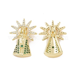 Brass Micro Pave Cubic Zirconia Pendants&nbsp;ZIRC-P106-47G