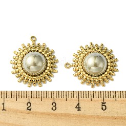 Ion Plating(IP) 304 Stainless Steel Pave Shell Pearl Pendants&nbsp;FIND-Z028-34G
