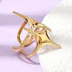 304 Stainless Steel Cuff Open Rings for Women&nbsp;RJEW-L342-02G