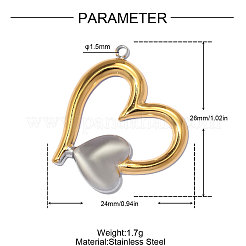 Two Tone 304 Stainless Steel Pendants&nbsp;STAS-OY012-84G