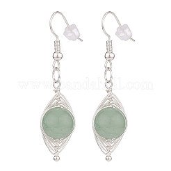 Round Natural Stone Braided Dangle Earrings&nbsp;EJEW-JE04844