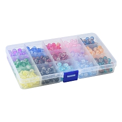 420Pcs 15 Colors Transparent Crackle Acrylic Beads&nbsp;CACR-FS0001-01