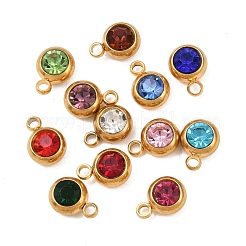 Birthstone 201 Stainless Steel Rhinestone Charms&nbsp;STAS-G368-01G