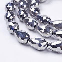 Electroplate Glass Beads Strands&nbsp;EGLA-D017-15x10mm-7