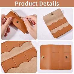 2Pcs 2 Colors 6 Grids Imitation Leather Clutch Bags with Snap Buttons for Guitar Pick/Mini Card&nbsp;AJEW-CA0005-51A