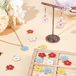 100Pcs 5 Colors Alloy Enamel Pendants&nbsp;ENAM-SC0005-33