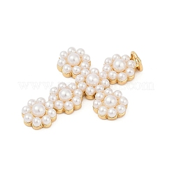 Brass & ABS Plastic Pearl Pendants&nbsp;KK-U058-10G