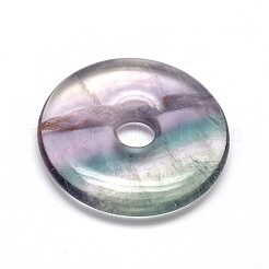 Donut/Pi Disc Natural Fluorite Pendants&nbsp;G-O106-01