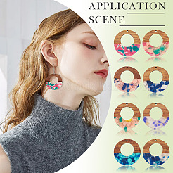 16Pcs 8 Colors  Resin and Walnut Pendants&nbsp;FIND-TA0006-41