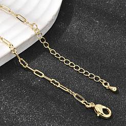 2.5MM Brass Textured Oval Link Chain Necklaces for Women&nbsp;NJEW-F366-06B-G