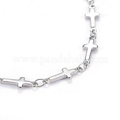 Tarnish Resistant 304 Stainless Steel Cross Link Anklets&nbsp;AJEW-AN00255
