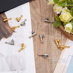 12Pcs 2 Colors Alloy Brooch Findings&nbsp;FIND-GO0004-55