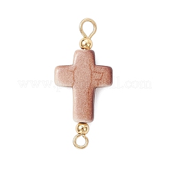 Spray Painted Synthetic Turquoise & Electroplate Non-magnetic Synthetic Hematite Connector Charms&nbsp;PALLOY-JF04311-02