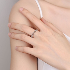 Brass Micro Pave Cubic Zirconia Open Cuff Finger Rings&nbsp;PW-WG57165-01
