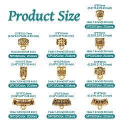 100Pcs 20 Style Tibetan Style Alloy Tube Bails&nbsp;TIBEB-TA0001-27