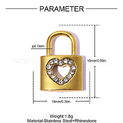 304 Stainless Steel Rhinestone Pendants&nbsp;X-STAS-OY015-43G