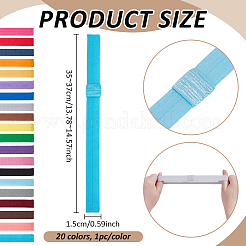 20pcs 20 Colors Polyester Elastic Baby Soft Headbands&nbsp;DIY-PH0032-74
