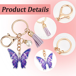 5Pcs 5 Colors Acrylic Keychains&nbsp;AJEW-SP0001-37