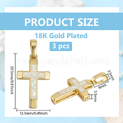 3Pcs Brass with Synthetic Opal Pendants&nbsp;KK-BC0015-77C