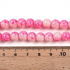 Transparent Baking Paint Glass Beads Strands&nbsp;X-DGLA-N009-8mm-01