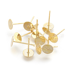 202 Stainless Steel Stud Earring Findings&nbsp;STAS-F186-01G-6mm