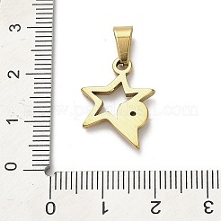 304 Stainless Steel Pendants&nbsp;STAS-Q343-01G-02