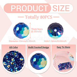 80Pcs AB Color Plated Glass Beads&nbsp;EGLA-TA0013-01B