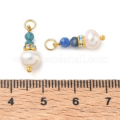3Pcs 3 Styles Faceted Natural Apatite & Kyanite and Potato Pearl Pandants&nbsp;PALLOY-JF06048-02