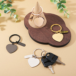 4Pcs 4 Colors Stainless Steel Keychains&nbsp;KEYC-TA0001-64