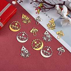 12Pcs 6 Style 201 Stainless Steel Pendants&nbsp;STAS-SZ0002-12