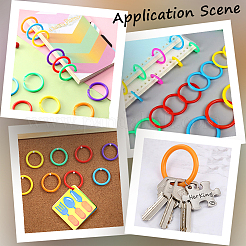 112Pcs 8 Colors Plastic Loose Leaf Binder Rings&nbsp;FIND-SP0002-92