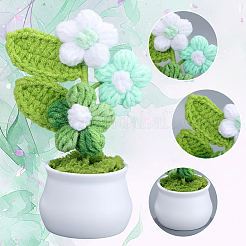 1Pc Hand Knitted Potted Plants Crochet Flower&nbsp;DJEW-SC0001-15B