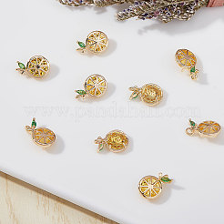 Brass Cubic Zirconia Charms&nbsp;KK-BBC0003-42