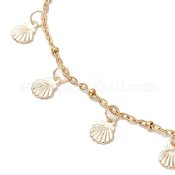 Summer Beach 304 Stainless Steel Shell Shaped Charm Anklets for Women&nbsp;AJEW-AN00658