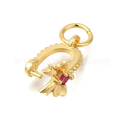 Rack Plating Brass Micro Pave Cubic Zirconia Ice Pick Pinch Bails&nbsp;KK-F883-14G-02