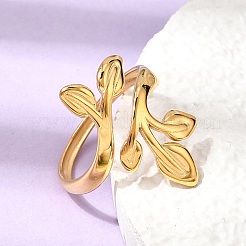 304 Stainless Steel Cuff Open Rings for Women&nbsp;RJEW-L342-10G