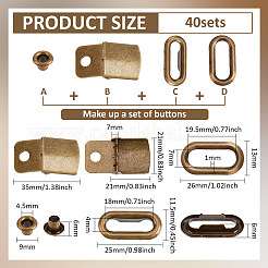 40Sets Iron Baseball Hat Cap Buckle Strap Clasp Clip Kit&nbsp;FIND-BC0014-10AB