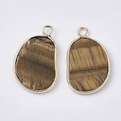 Natural Tiger Eye Pendants&nbsp;G-S359-019C