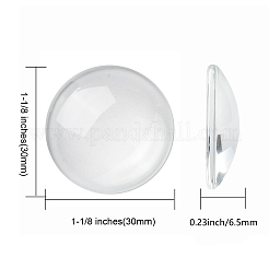 Transparent Glass Cabochons&nbsp;GGLA-R026-30mm
