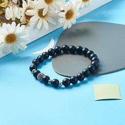 Reiki Crystal Natural Chalcedony Imitation Aquamarine Stretch Bracelets Set for Men Women&nbsp;BJEW-JB06806-01