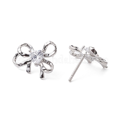 Bowknot Brass Stud Earrings&nbsp;EJEW-M245-04P