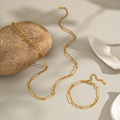 Stainless Steel Link Chain Necklaces & Bracelets Sets for Women&nbsp;OI6048-3
