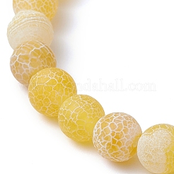 Synthetic Moonstone & Frosted Natural Weathered Agate Beads Stretch Bracelets for Women&nbsp;BJEW-JB11333-01