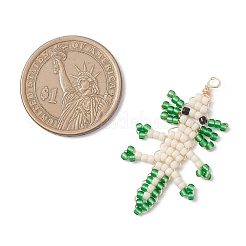 Copper Wire Wrapped Beaded Fish Charms&nbsp;PALLOY-MZ01088