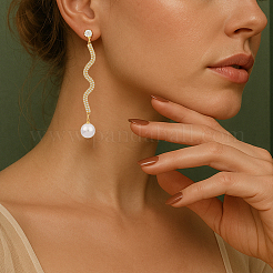 2 Pairs 2 Colors Alloy Rhinstone Round Dangle Stud Earrings&nbsp;EJEW-HY0001-18