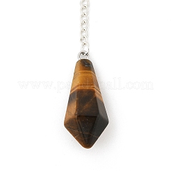 Natural Tiger Eye Cone Pointed Dowsing Pendulums&nbsp;G-A249-02S-09